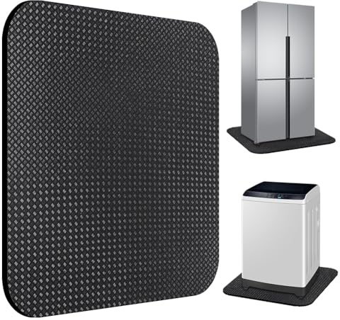 Beidseitig Rutschfest Antivibrationsmatte Waschmaschine, 60 x 60 cm Waschmaschinenunterlage Wasserdicht Bodenmatte Trockner Unterkühlschrank Matten Bodenschutzmatte Antivibrationsunterlage