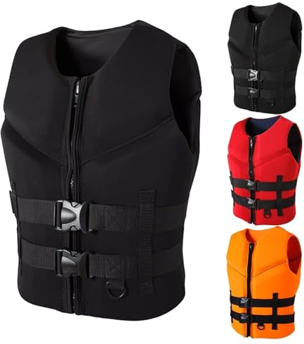Neoprene Float Jacket with Adjustable Waist Strap, Float Jacket with Zipper Closure for Kayaking Swimming Snorkeling Surfing