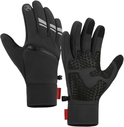Gants chauffants pour écran tactile avec doublure intérieure pour équitation, ski, snowboard, randonnée, cyclisme – Gants chauffants rechargeables comme chauffe-mains pour homme et femme (noir, L)