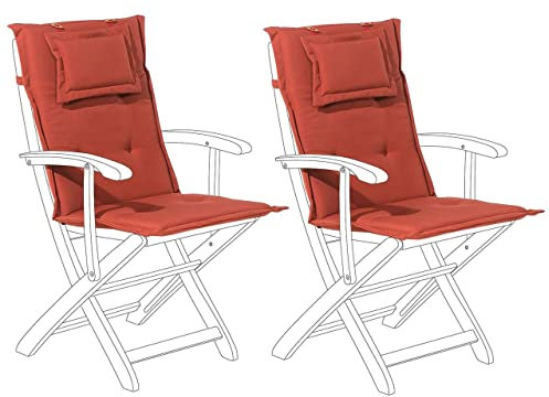 Beliani Polsterauflagen 2er Set 55x42cm Polyester Abnehmbares Kopfkissen Terracotta Maui
