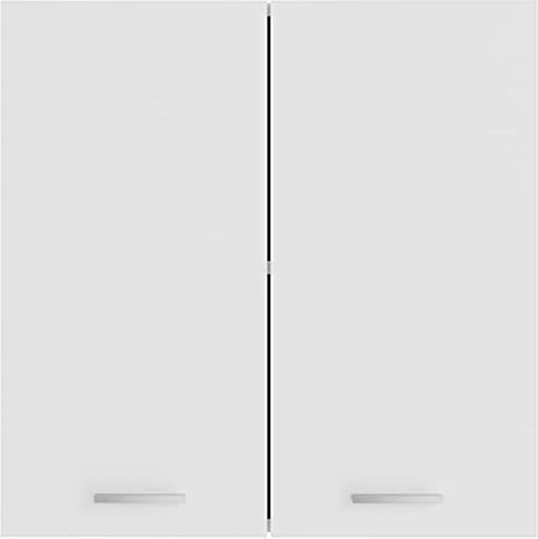 Tidyard Wall Mounted Kitchen Cabinet - White Chipboard Storage Sideboard With Hanging Design 60x31x60 cm