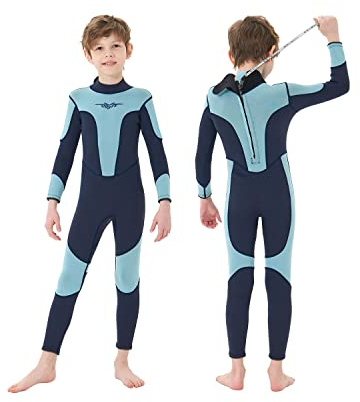 Seaskin Kids Wetsuit for Boys Girls Toddler 3mm Back Zip Thermal Swimsuits Size 10