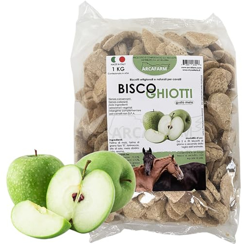 BISCOGHIOTTI BISCOTTI ARTIGIANALI ALLA MELA PER CAVALLI 1 KG Made in Italy