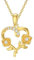 YDD 9ct Gold Heart Necklace for Women Rose Flower Pendant Necklace Real Gold Christmas/Mothers Day/Valentines Day Gift for Ladies Her 16+1+1 inch (Style 2)