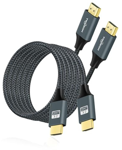 Twozoh 4K HDMI Cable 10M 2 Pack, Nylon Braided High Speed HDMI to HDMI Lead Support 3D/4K@60Hz/2160P/1080P