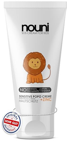 SOS Wundschutzcreme +Zink 100ml Popo Creme – Schutz Wundsein im Windelbereich – Intensive Pflege für Kinderhaut – Ohne schädliche Zusatzstoffe | nouni