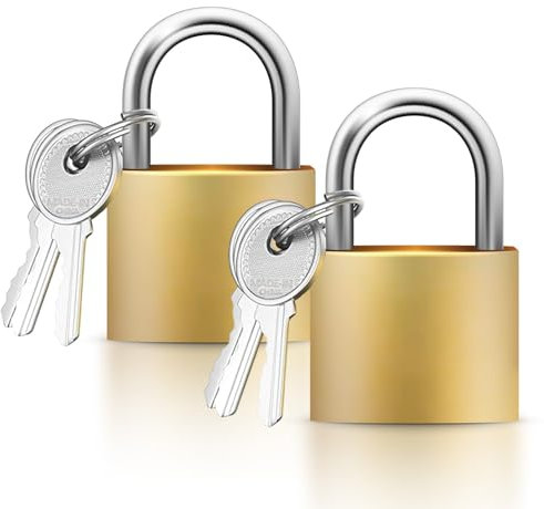 Padlock 2PCS Small Padlock, Padlocks with Keys, can be Used as Shed Lock, Gym Padloc for Locker, Suitcase Lock, Locker Padlocks. Height 32mm.