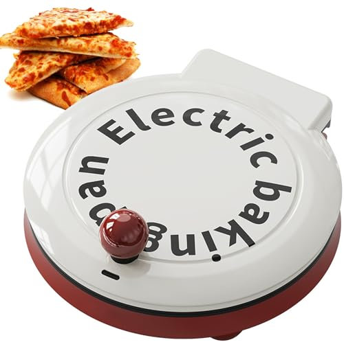 Multifunktionell Elektrisk Pizzaugn, 9In Energieffektiv Pizzatillverkare, 1000W Hög Effekt, 2,5-3,5 Cm Upphängningsavstånd, Icke-stick Beläggning, Dubbelsidig Uppvärmning, En-knapps Switch