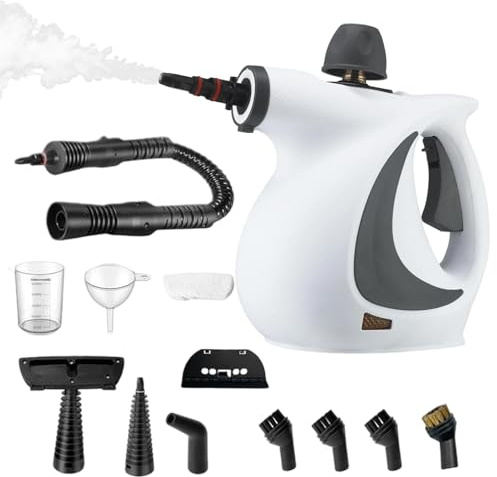 Pulitore a vapore – Detergente a vapore manuale per piastrelle, smacchiatore elettrico con 12 per pavimenti in legno, piastrelle, moquette, divano zona animali al dettaglio auto mobili per