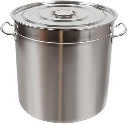 HuKaiL 70 l kastrull, 45 cm gryta, stor rostfritt stål soppgryta med sänkbart lock och handtag, kastruller hög kapacitet kastrull grönsakskruka för gryning, stekning och varmhållning