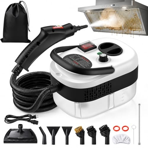 Easywox 2500W Handheld Steam Cleaner for Home, 6-Level High Pressure Steam Gun, Steam Machine w/40.6oz Tank, Portable Car Steamer for Auto Detailing & Cleaning, Car, Floor, Furniture, Tile Grout, Wall