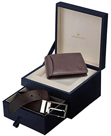 WildHorn® portafogli in vera pelle con protezione RFID e set regalo per uomini, Caffè nuovo, 2 Count (Pack of 1)