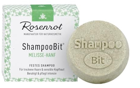Rosenrot Festes Shampoo mit Melisse & Hanf (60 g)