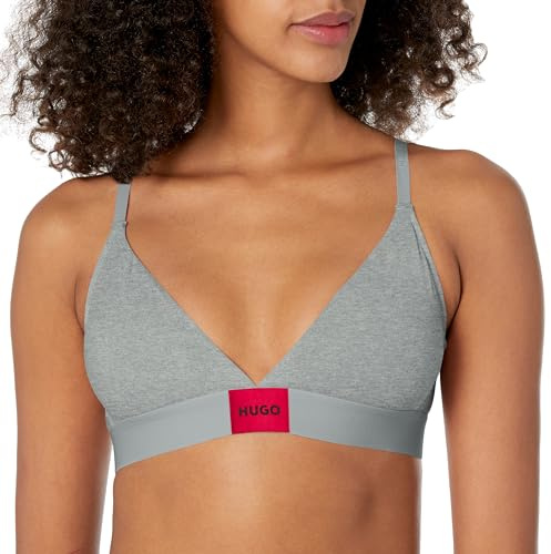 HUGO Women's Red Label Triangle Bra with Removable Padding T-Shirt, Opaque, Light Melange Grey, S