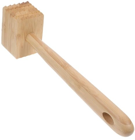 ABOOFAN Para Carne De Bambú Doble Cara con Mango Largo 10.8 Pulgadas Herramienta Manual para Ablandar Bistec Y Pollo En Casa Cocina Restaurante