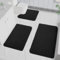 LUOJINYI Lot de 3 tapis de bain antidérapants, doux, absorbant l'eau, en microfibre, pour la salle de bain, lavables en machine, pour baignoire, douche et salle de bain (noir)