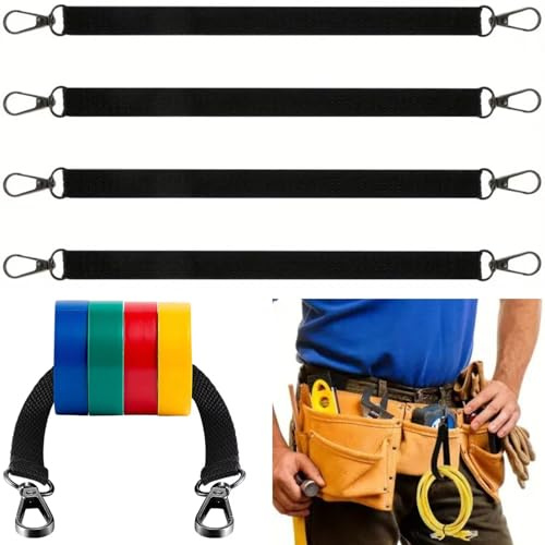 runrayay 4 Confezioni Porta Nastro Elettrico per Cintura Perizoma con Moschettoni Catena Elettrica in Poliestere Nastro Porta Misura per Nastro Elettrico Catena per Costruzione