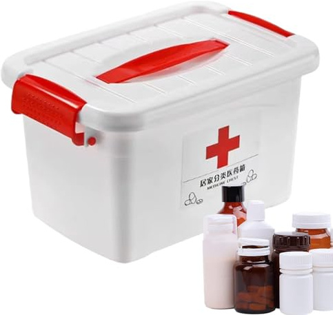 Bärbar medicinbehållare multifunktionell pillerlåda, hjälpen-fodral | Distribuerade ämnen, avtagbart insättningssystem, robust, lätt PP-material, netto-vänlig design