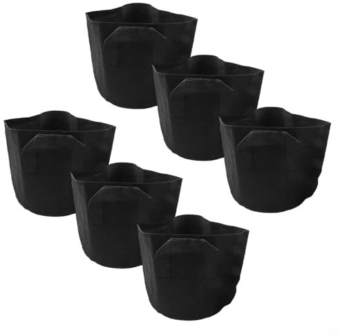 Sacchi per piantare piante in feltro per un giardino sostenibile, traspiranti e riutilizzabili, set da 6 pezzi