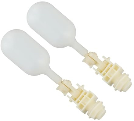 Lawnoval 2 válvulas de control automático de nivel de agua con bola flotante, accesorio de manguera de 1/2 pulgada, ABS, para tanque, canal, piscina, spa, color blanco