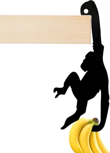 KQDRAVINE Bananhållare apa för bananer, banankrok, den roliga apan bananhållare, köksprylar för köket för att hänga bananer, vindruvor och annan frukt