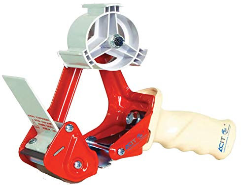 ACIT Handabroller, Klebebandabroller, Professioneller Klebebandspender für Klebebänder 66x75 und 132x75 mit verstellbarer und leichter Kupplung, rot