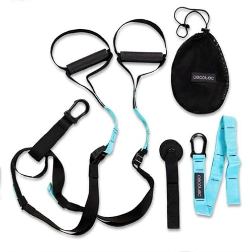 Cecotec Bande Elastiche Fitness, Elastici Palestra Drumfit TST Total Suspension Trainer. Cinghia di Sospensione Fullbody, Corda 1m, Diametro 3,5 cm, Peso Max 200Kg, Impugnature Ergonomiche