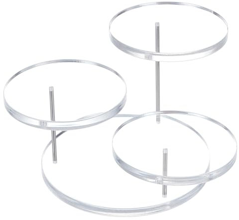 FINGERINSPIRE Présentoir à Bijoux Rond en Acrylique Transparent à 3 Étage pour Bagues, Bracelets, Montres, Petit Présentoir à Cupcakes pour Figurines D'Action, Objets de Collection, Gemme, Cristaux