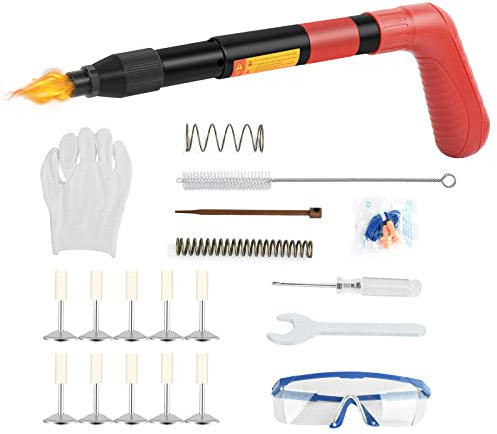 Sunswendi Pistola de Clavos de Acero, Nail Gun Mini Pistola de Uñas Manual con 10 Clavos Redondos, Herramienta de remachado, Herramienta de fijación de Pared de uñas, Pistola de Clavos de hormigón