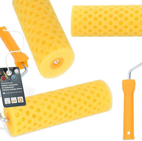 Rouleau À Structure Crépi Gros Grain 25 cm Rouleau Enduit Rouleau De Structure Rechange Avec Poignée Rouleau D'application Spécial Rouleau Effet Pois Grain