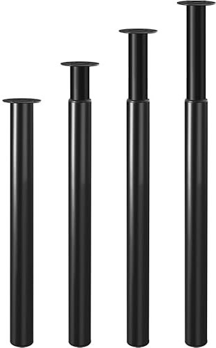 INMOZATA 2er Set Tischbeine 70-110cm Höhenverstellbar Tischbeine Metall Schwarz mit Schutzkappe & Schrauben Ø60mm Tischfüße für Esstisch Schreibtisch