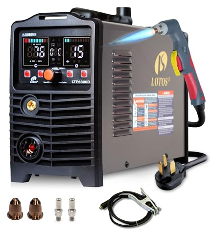 LOTOS LTP6300D 63AMP Non-Touch Pilot Arc Plasma Cutter, Drag Cut Enabled, 3/4 19mm Clean Cut, 1 25mm Severance Cut, Non-HF Arc Start Metal Cut Machine, Plasma Cutting Equipment, 110V/220V