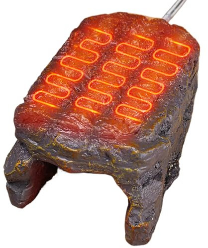 Beheizte Reptilienhöhle, Harzsimulationsgestein, Heat -Rock -Plattform | Langlebige Gesteinsbühne mit innerer Heizung und realistisches Lebensraumdekor für Eidechsen, Geckos, Schlangen, Terrarien, Rep