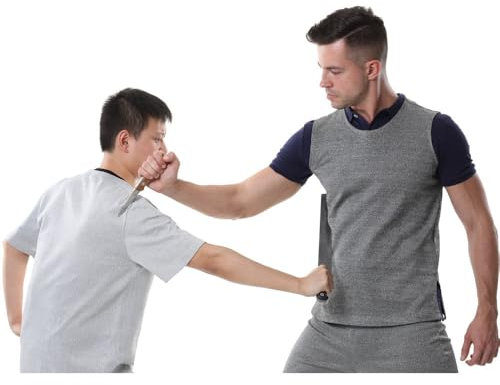 Hggdsac Generic Gilet anti-coupures et anti-coups de couteau Niveau 5, Vêtements de protection T-shirt à manches, pour la division d'abattage, le fonctionnement de la cuisine(M)