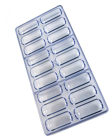 Molde de policarbonato para chocolate, 18 cavidades, forma ovalada, para caramelos, bombones y pasteles, herramienta para hornear, suministros de cocina