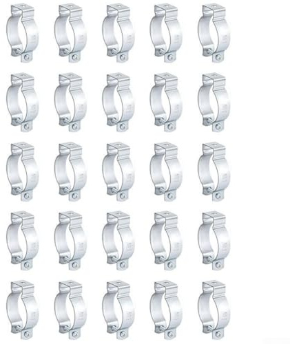 Set di 25 ganci per condotti EMT in acciaio zincato con bulloni, staffe di montaggio per tubi zincate in dimensioni 1/2, 3/4 e 1 pollice per installazione di cablaggio elettrico (2,5 cm)