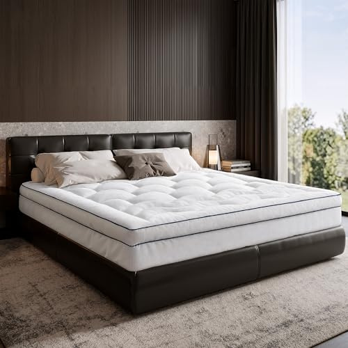 Klyvvo 8 cm Surmatelas 140x190 cm pour Matelas à Ressorts, canapés-Lits | 1200 g/m³ Microfibres Remplissage, 20-55cm 360° Poche Profonde Antidérapant, 8 cm d'épaisseur Surmatelas, Respirante