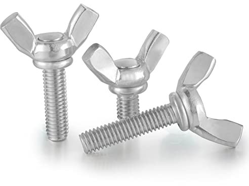 10 PSC M5 Vis à Oreilles Métrique,Vis à Oreilles Filetée en acier inoxydable Vis à Papillon Vis Aile, Couleur argent(M5 * 20mm)