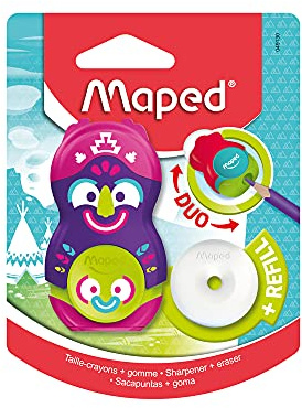 Maped loopy Totem Duo suddgummi och vässare (blandade färger)
