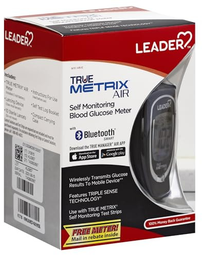 LEADER Air Blood Glucose Meter Kit Wireless Transmission to Mobile Device Advanced Triple Sense Technology