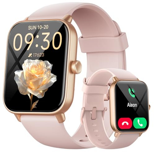 Fitpolo Smartwatch Damen mit Telefonfunktion, 1,8 Smart Watch Fitnessuhr mit Herzfrequenz/SpO2/Stress/Schlafmonitor/Alexa, Uhr Damen mit 140+ Sportmodi, IP68 Wasserdicht Sportuhr für Android iOS