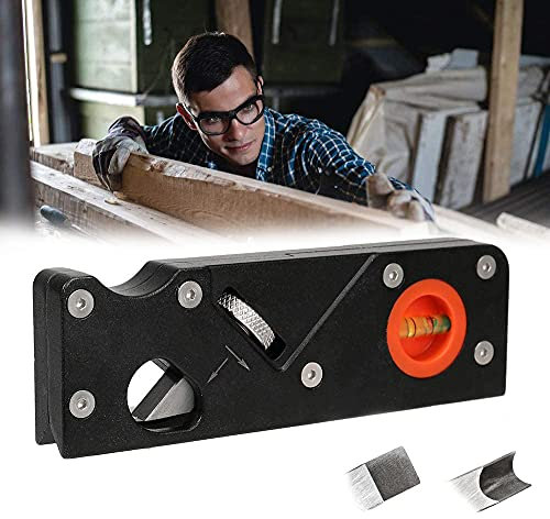 Cepillo angular de carpintería, borde oblicuo de 45 grados, rallador manual, cepillo de biselado ajustable, biselado y recortado, cepillo de recorte, cepillo de carpintero para carpintería (negro)