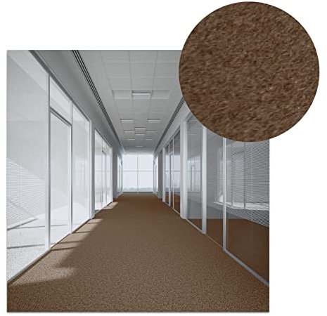 HMM Nadelvlies Teppichboden Meterware - Teppich Läufer braun Bodenbelag Nadelfilz, Auslegware 2m breit, Filzteppich dünn zum Zuschneiden Messeteppich & Schwer Entflammbarer Fußbodenbelag, 100x200cm