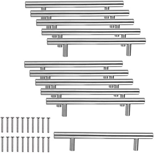 WANGZAIZAI 10 Stück Möbelgriff Schrankgriffe in silber Griffe Möbel Edelstahl Für Küchenschränke Möbelgriffe 96mm Lochabstand Gesamtlänge 150mm Gebürstete Edelstahl Farbe