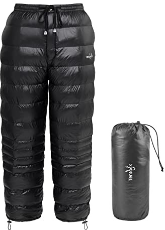 Tentock Pantalon en Duvet Femme Homme Pantalons de Neige Ultra léger Pantalons Chauds de Camping en Plein air Coupe - Vent Compression Pantalons 800FP (L)