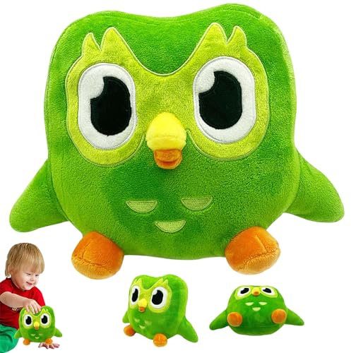 LUFEIS Peluche Gufo Verde,Green Owl Plush,Morbido gufo farcito,Gufi Verdi,Soft Owl Stuffed Animal Cuddly Toy,Gufo Giocattolo Peluche,Animali Giocattolo Gufo,Cuscini di Animali di Peluche Regalo