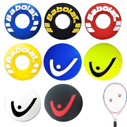 SULIUDAJI 8 Piece Mute Tennis Racket, Funny Expressions Tennis Dampener, Great Value Mute Tennis Racket Set for All Models of Tennis Rackets, Badminton Rackets, Squash Rackets, Tennis Accessories