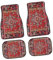 Boho Car Floor Matten - Boho -Auto Teppich - Voller Voll -Set 4PCS - Schwerer Teppich, Boho -Autozubehör, Nicht -Sliding, Retro, Schützt Vor Schnee, Schlamm
