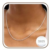 DORANA 1.5mm Silver Chains for Women S925 Twisted Rope Chain Sturdy Sterling Silver Chain Necklace Fade-Proof Ladies Chains Necklace Jewellery Gifts