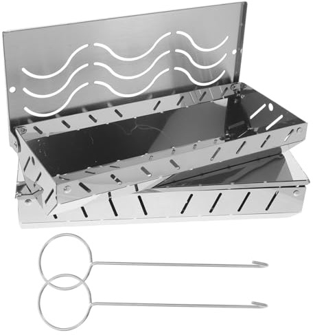 Yardwe 2pezzi Scatola Per Affumicatura in Pz Per Barbecue Con e Di Legno Per Barbecue Gas o Accessori Per Grigliate
